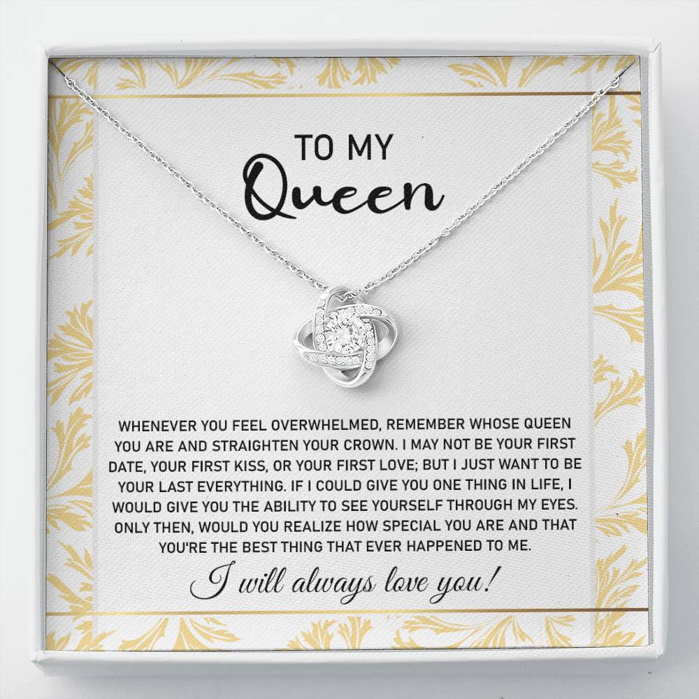 To My Queen Necklace Gift with Empowering Message