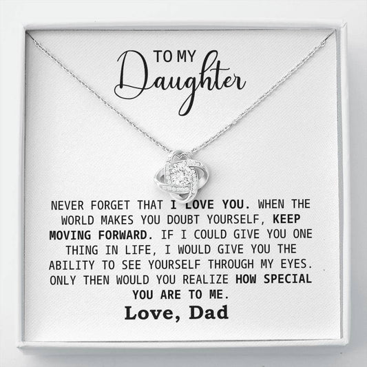 To My Daughter Necklace from Dad with Message Card