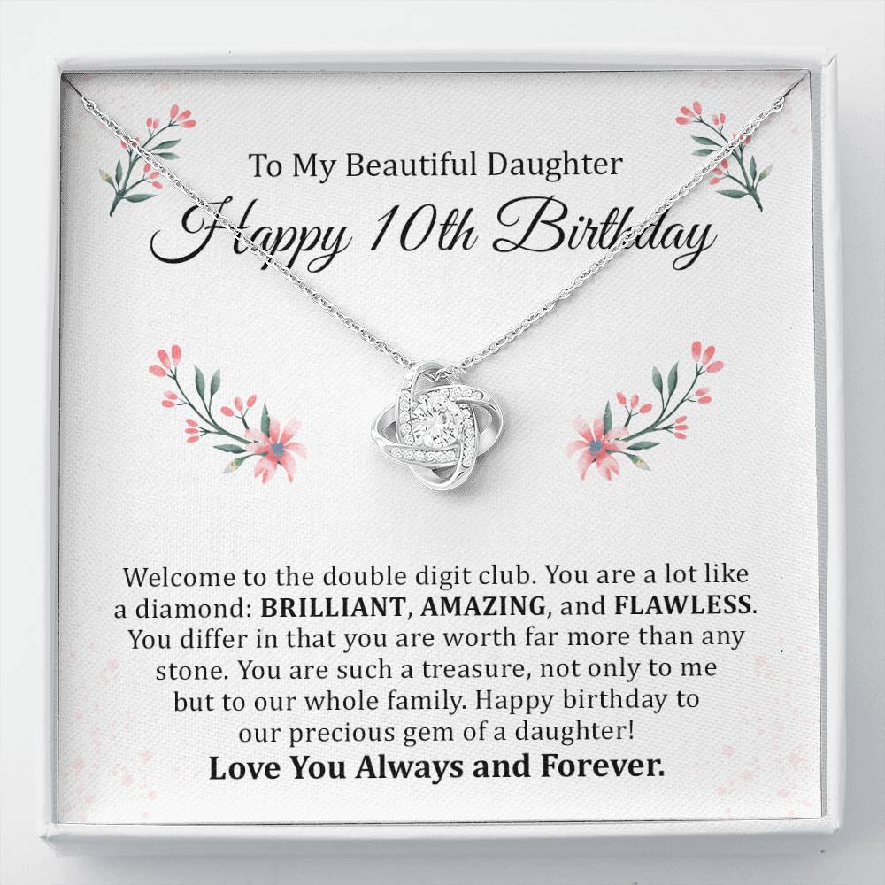 10th Birthday Necklace for Daughter Gift