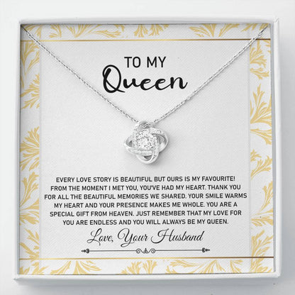 Queen Necklace Gift from Husband with Love Message