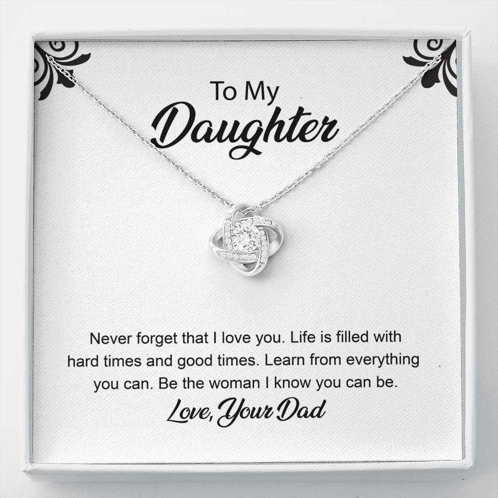 Daughter Necklace Gift from Dad with Love Note