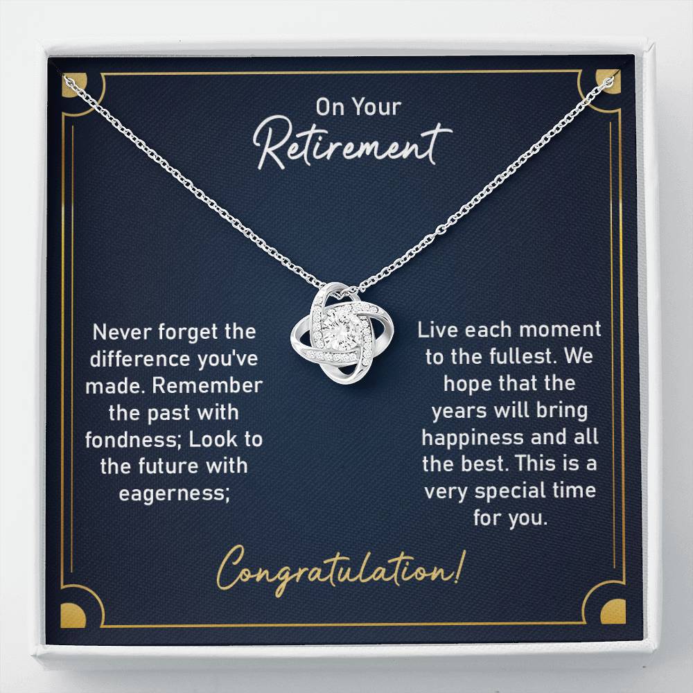 Retirement Necklace Gift for Women with Elegant Message Card