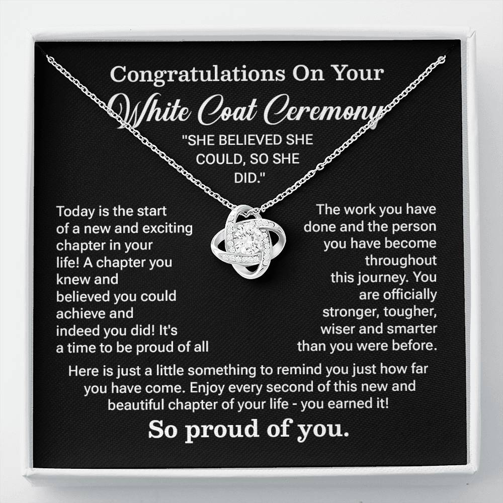 Congratulations On Your New White Coat Ceremony Congratulations Necklace White Coat Ceremony Inspirational Jewelry Gift New Chapter Necklace Meaningful Gift For Graduates Emotional Connection Necklace Motivational Jewelry