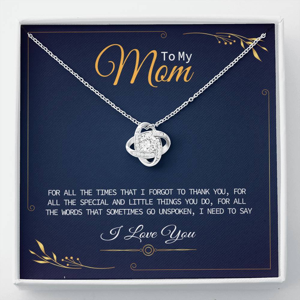 Mom Necklace Gift with Heartfelt Thank You Message Card