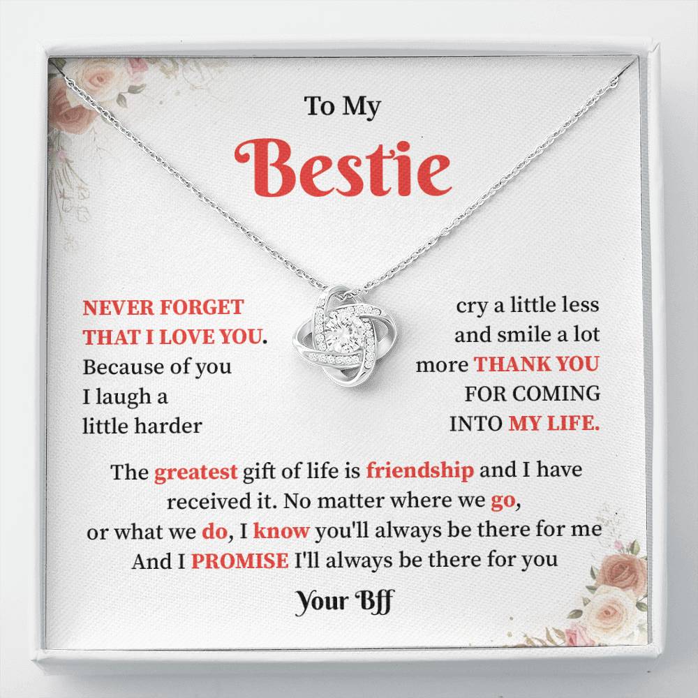 Bestie Necklace Gift with Heartfelt Quotes