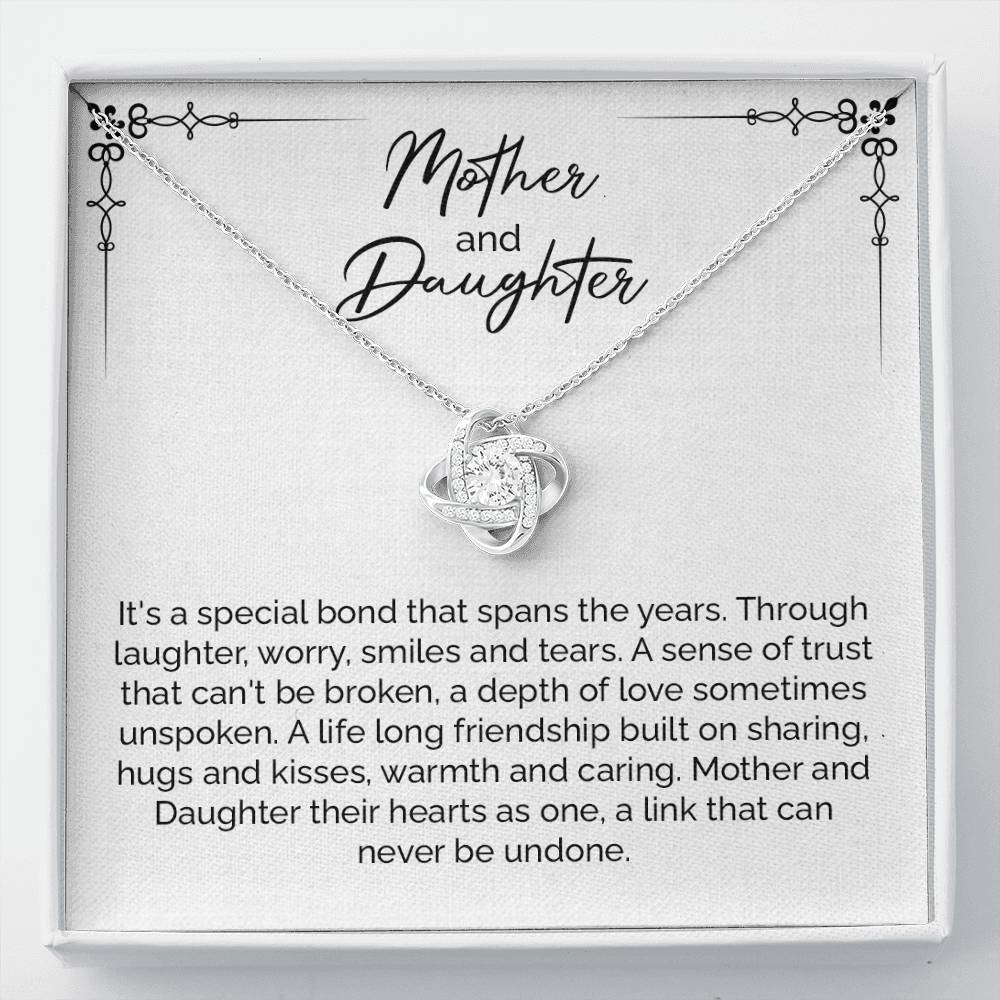 Mother Daughter Necklace Gift with Heartfelt Message