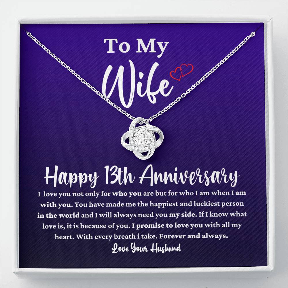 13th Anniversary Necklace for Wife Gift From Husband