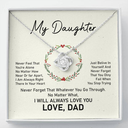Daughter Necklace Gift from Dad with Support Message