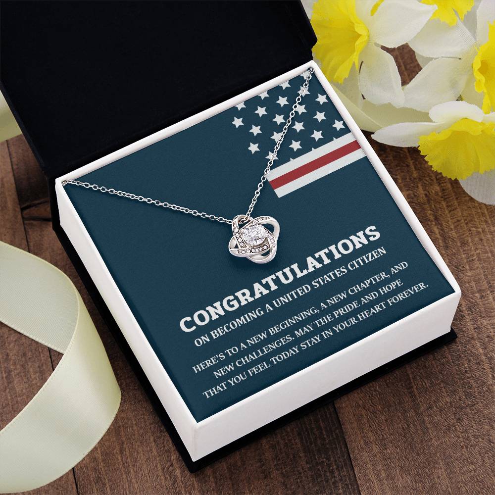 Congratulations Necklace For New U.s. Citizen Necklace For New U.s. Citizen Necklace For U.s. Citizenship Success Necklace For Official U.s. Citizen Jewelry For New U.s. Citizen Necklace With Message Of Hope Gift For American Patriot