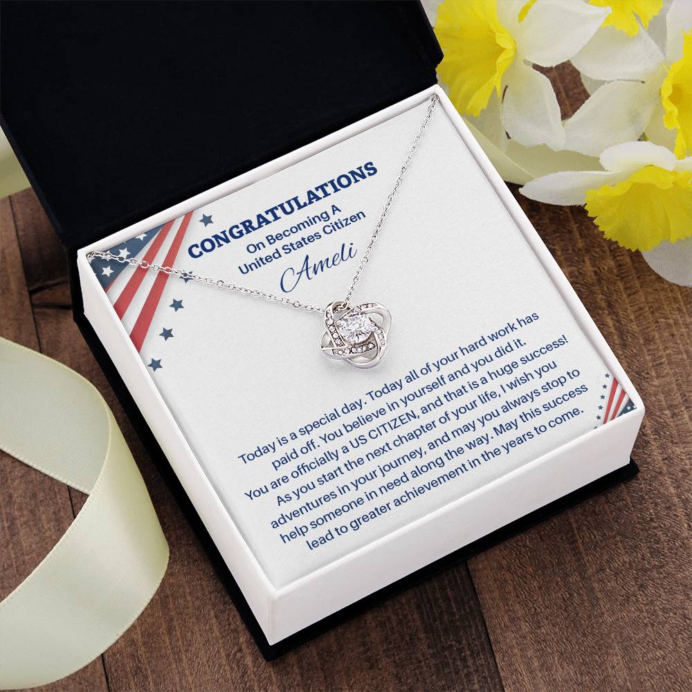 Congratulations Necklace For New U.s. Citizen Ameli Necklace For New U.s. Citizen Gift For Citizenship Achievement U.s. Citizenship Success Necklace Necklace With Citizenship Message Proud New Citizen Jewelry Necklace For First-time U.s. Citizen