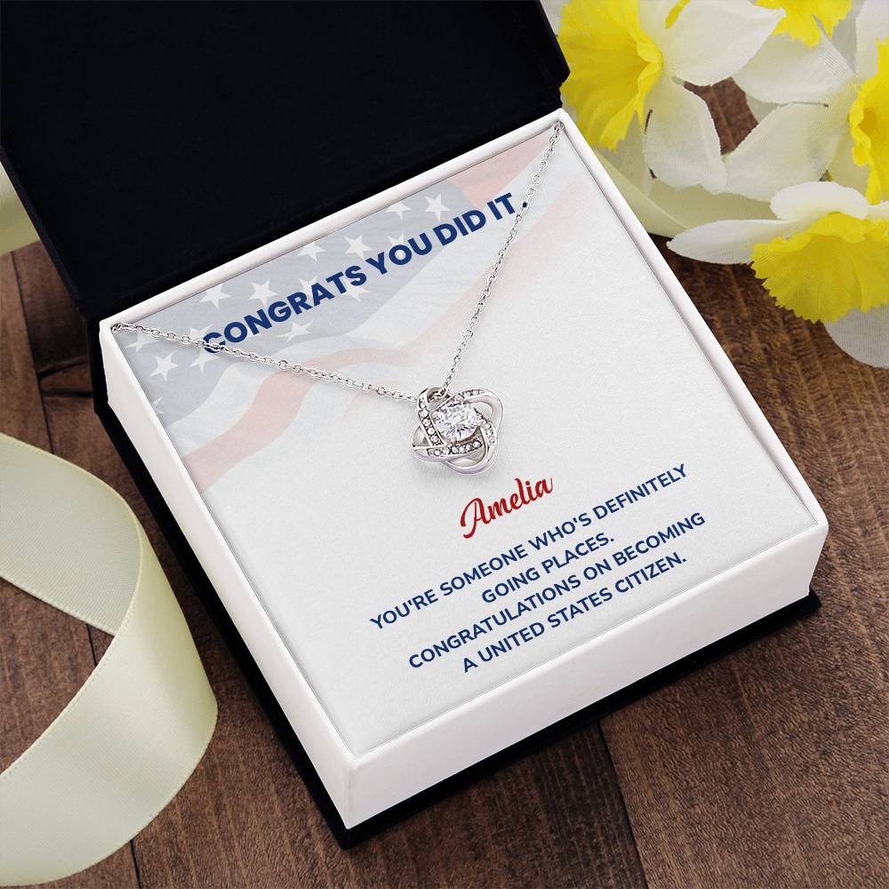 Congrats Necklace For New U.s. Citizen Amelia Necklace For New U.s. Citizen Proud U.s. Citizen Jewelry Necklace For Official U.s. Citizen Gift For U.s. Citizenship Celebration Necklace With Message For U.s. Citizen Necklace For Naturalization Ceremony