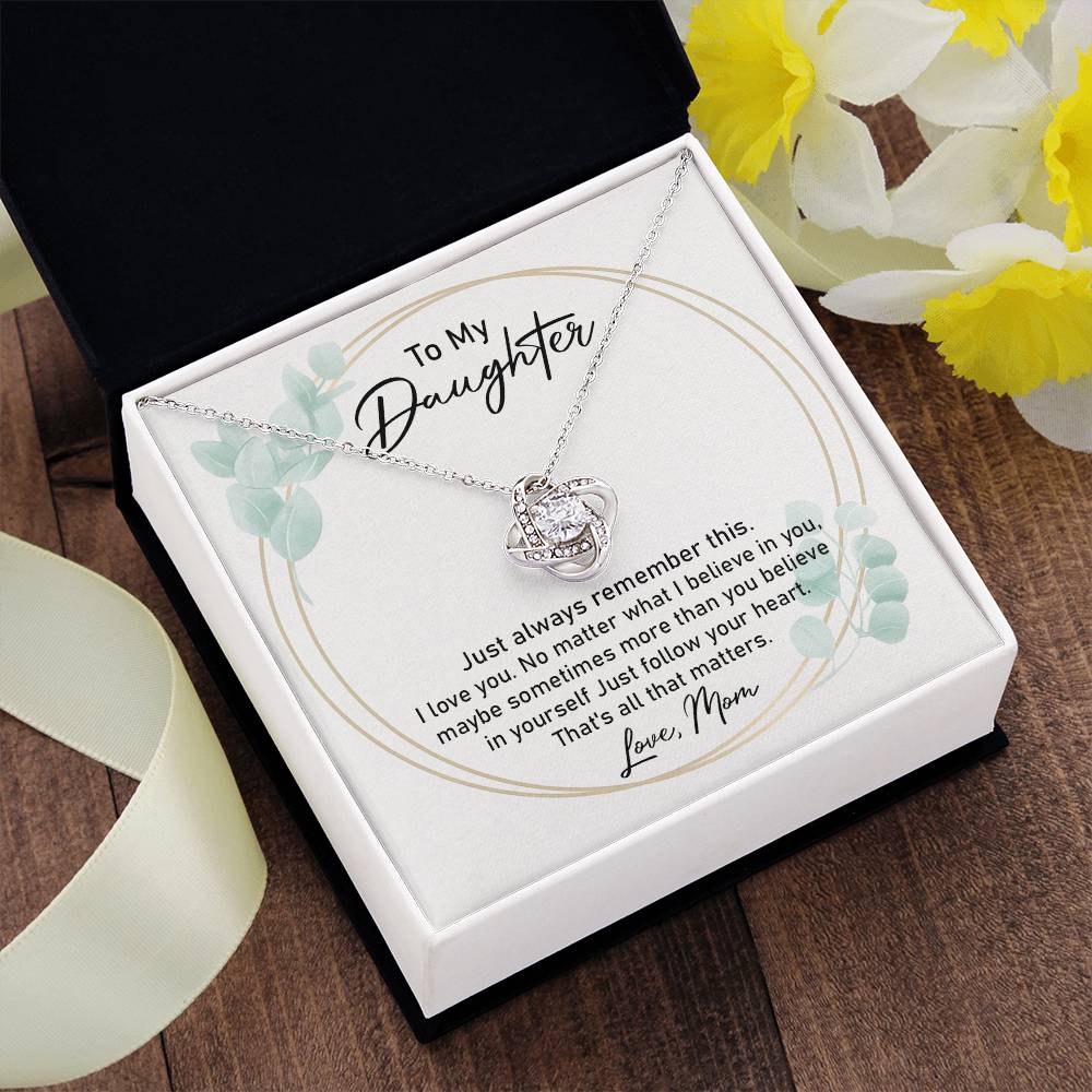 Daughter Necklace Gift from Mom with Heartfelt Note