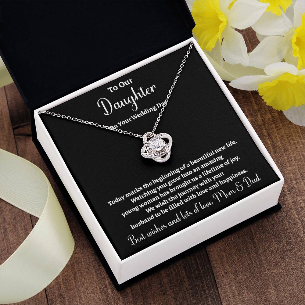 To Our Daughter On Your Wedding Day Heartfelt Wishes For A Beautiful New Life Gift From Your Mom And Dad Wedding Day Gift For Daughter New Life Celebration Jewelry Mother And Father Wedding Message Daughter's Wedding Day Jewelry Joyful Wedding Day Gift