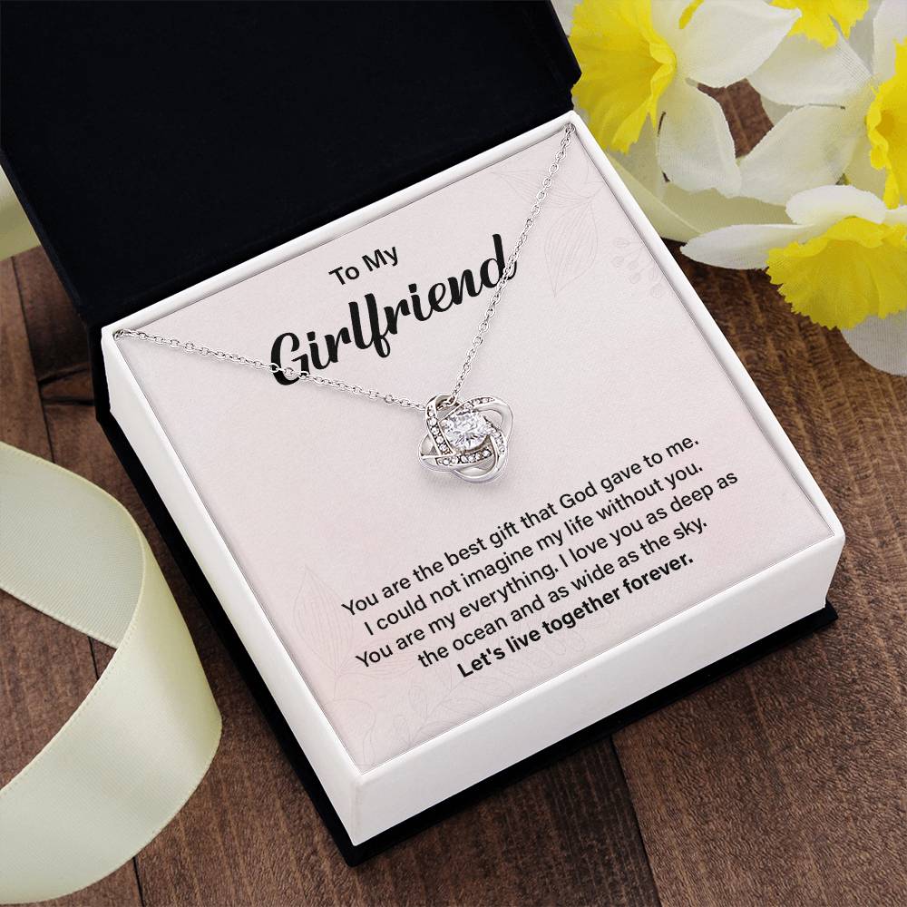 Girlfriend Love Knot Necklace Gift with Message Card