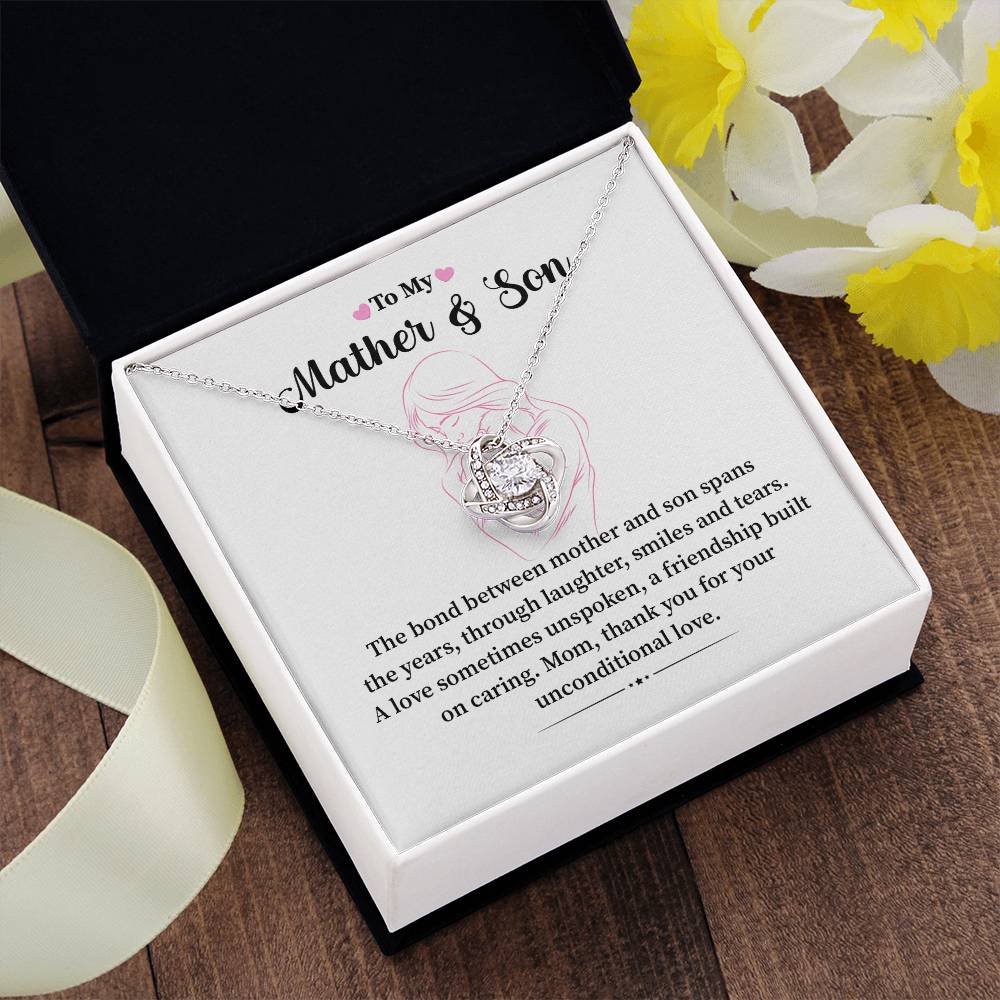 Mother and Son Necklace Gift – with Message Card