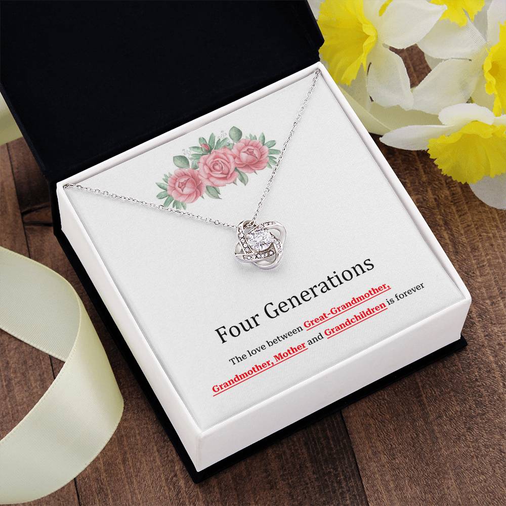 To Our Four Generations Four Generations Necklace Gift Great-grandmother Necklace Grandmother Necklace Mother Necklace Heartfelt Gift For Family Sentimental Jewelry For Generations Jewelry Gift For Great-grandmother Jewelry Gift For Mother