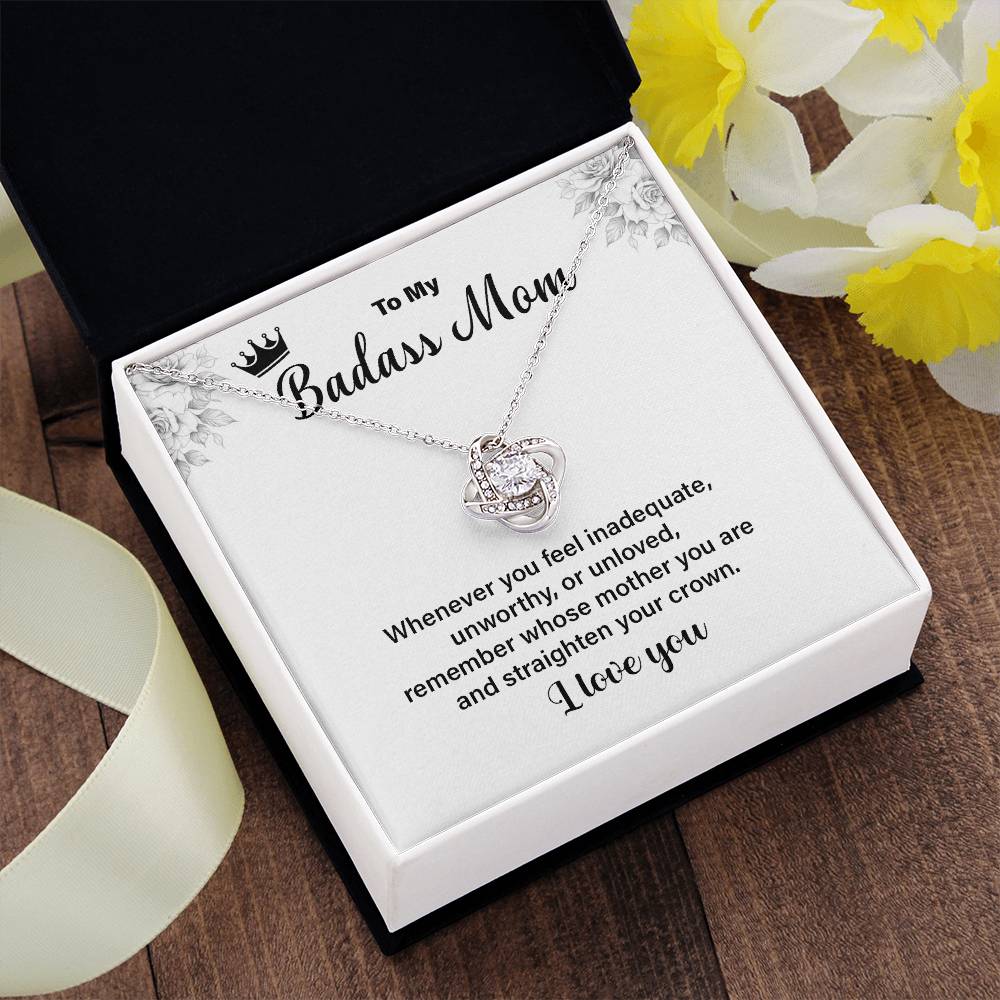 Badass Mom Necklace Gift for Her – with Message Card