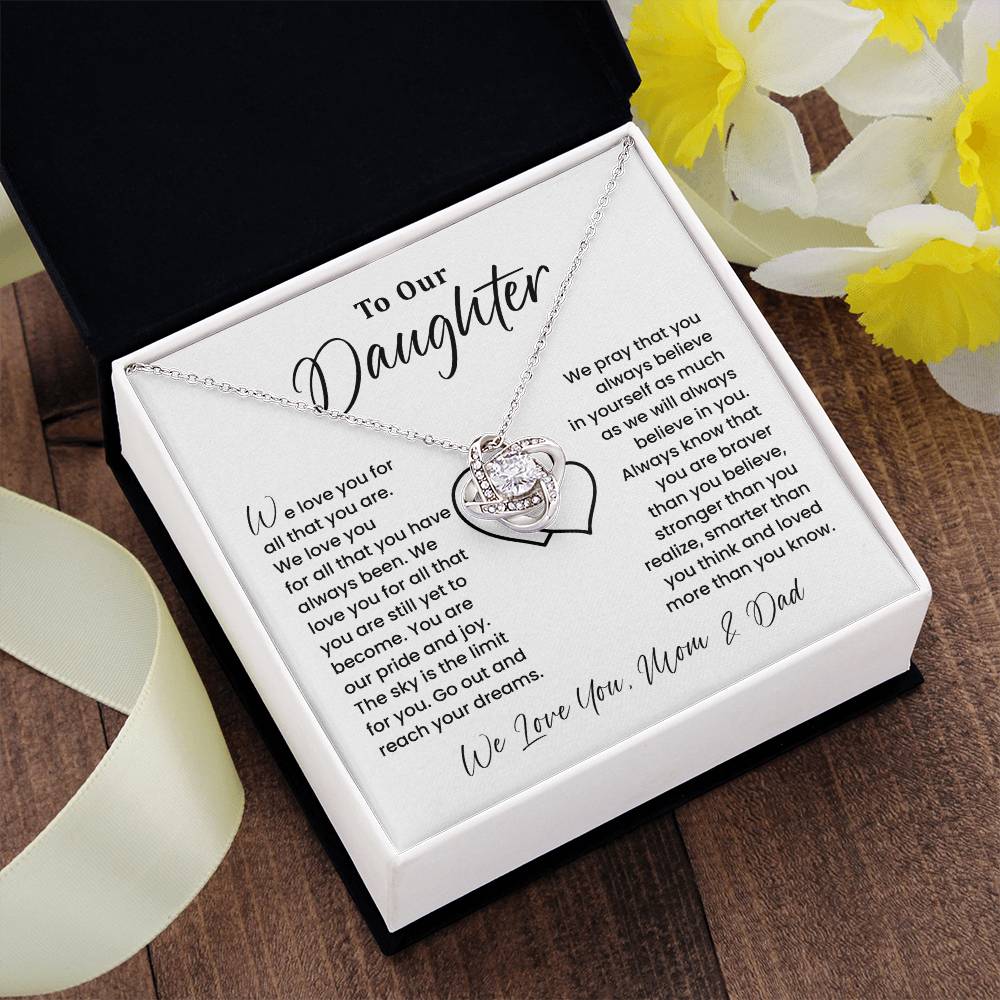 To Our Daughter Heartfelt Jewelry For Daughter Gift From Your Mom And Dad Proud Parent Gift Caring Gift For Daughter Supportive Necklace For Daughter Believe In Yourself Jewelry Daughter's Dreams Jewelry Unique Gift For Daughter Special Bond Necklace