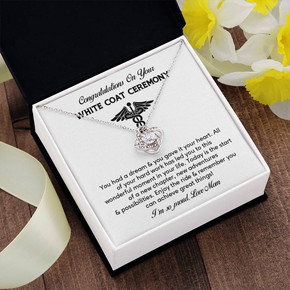 Congratulations On Your White Coat Ceremony Necklace White Coat Ceremony Necklace Gift Congratulations White Coat Ceremony Jewelry White Coat Graduation Necklace Gift New Adventures Necklace Gift  Proud Of You Mom Gift Necklace