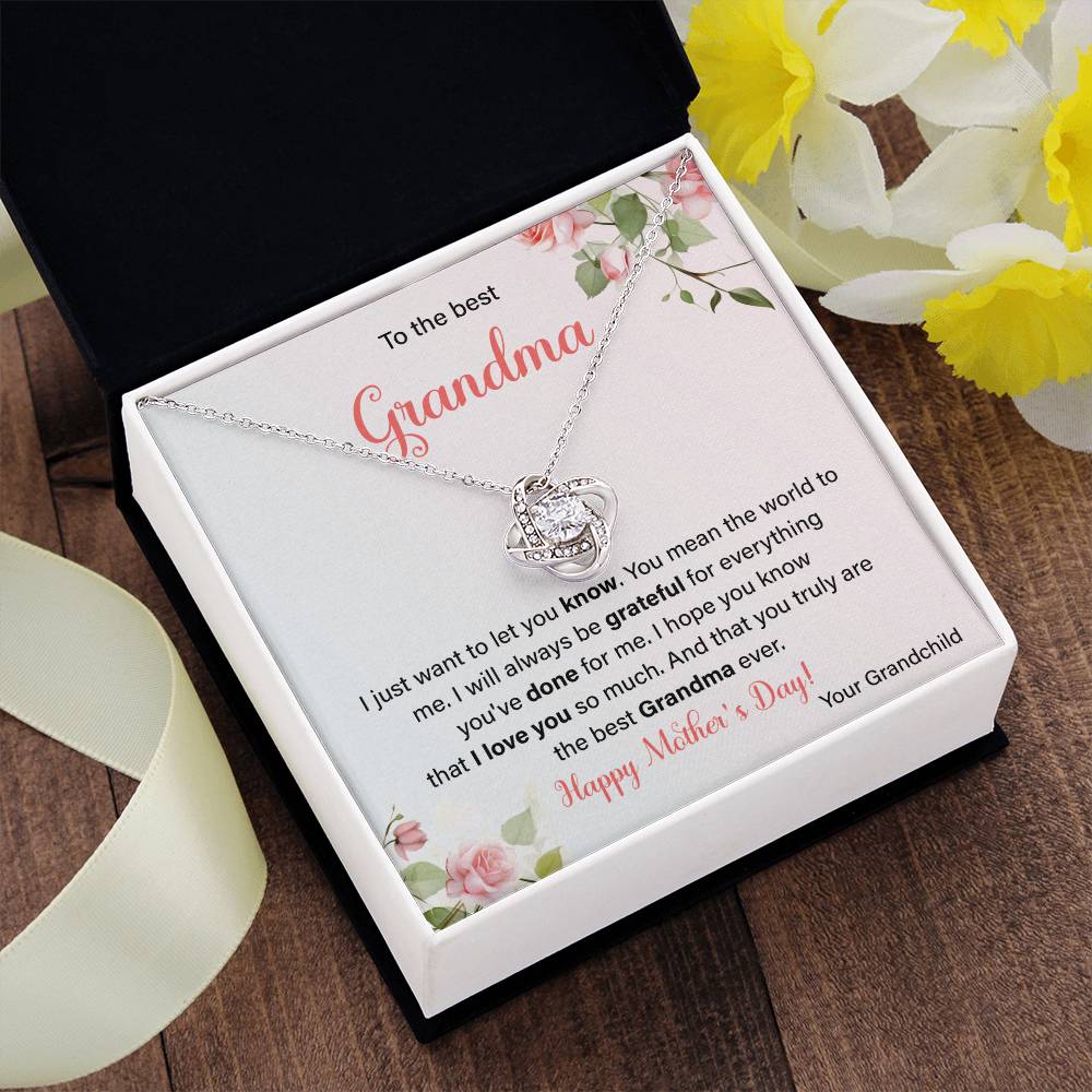 To The Best Grandma Grandmother Appreciation Necklace Love From Grandchild Gift Happy Mother’s Day For Her Sentimental Grandma Necklace Heartfelt Message For Old Lady Thank You Gift Gift For Special Person