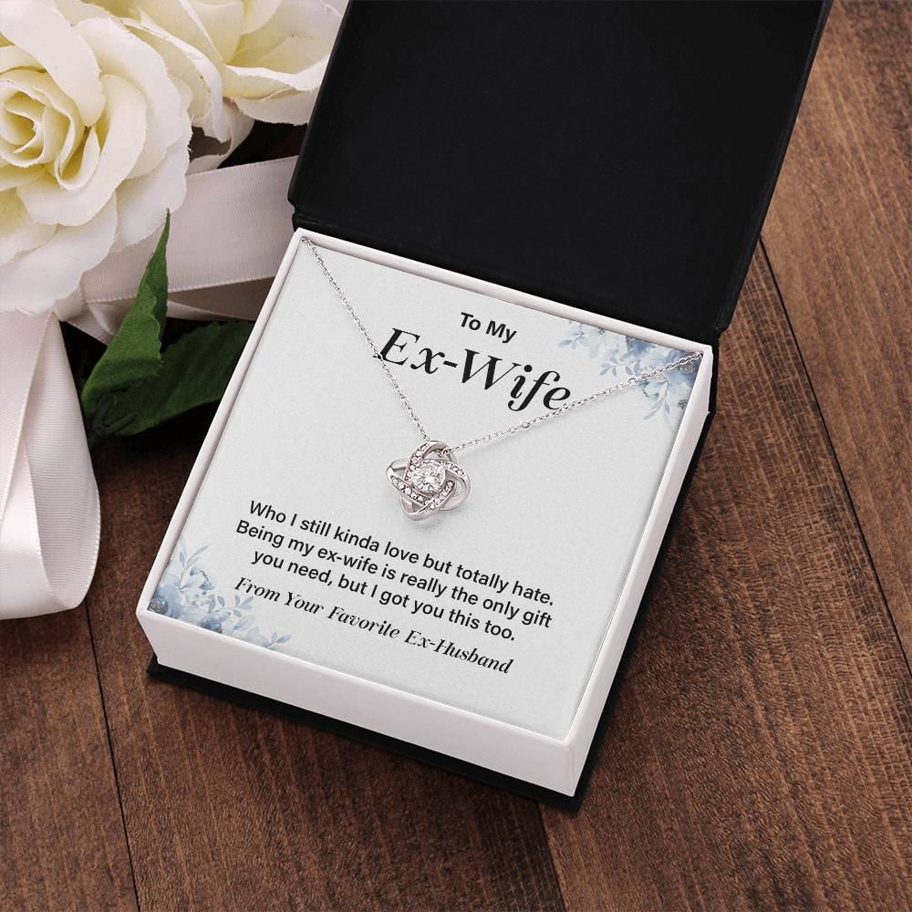 Funny Ex-Wife Necklace Gift with Message Card