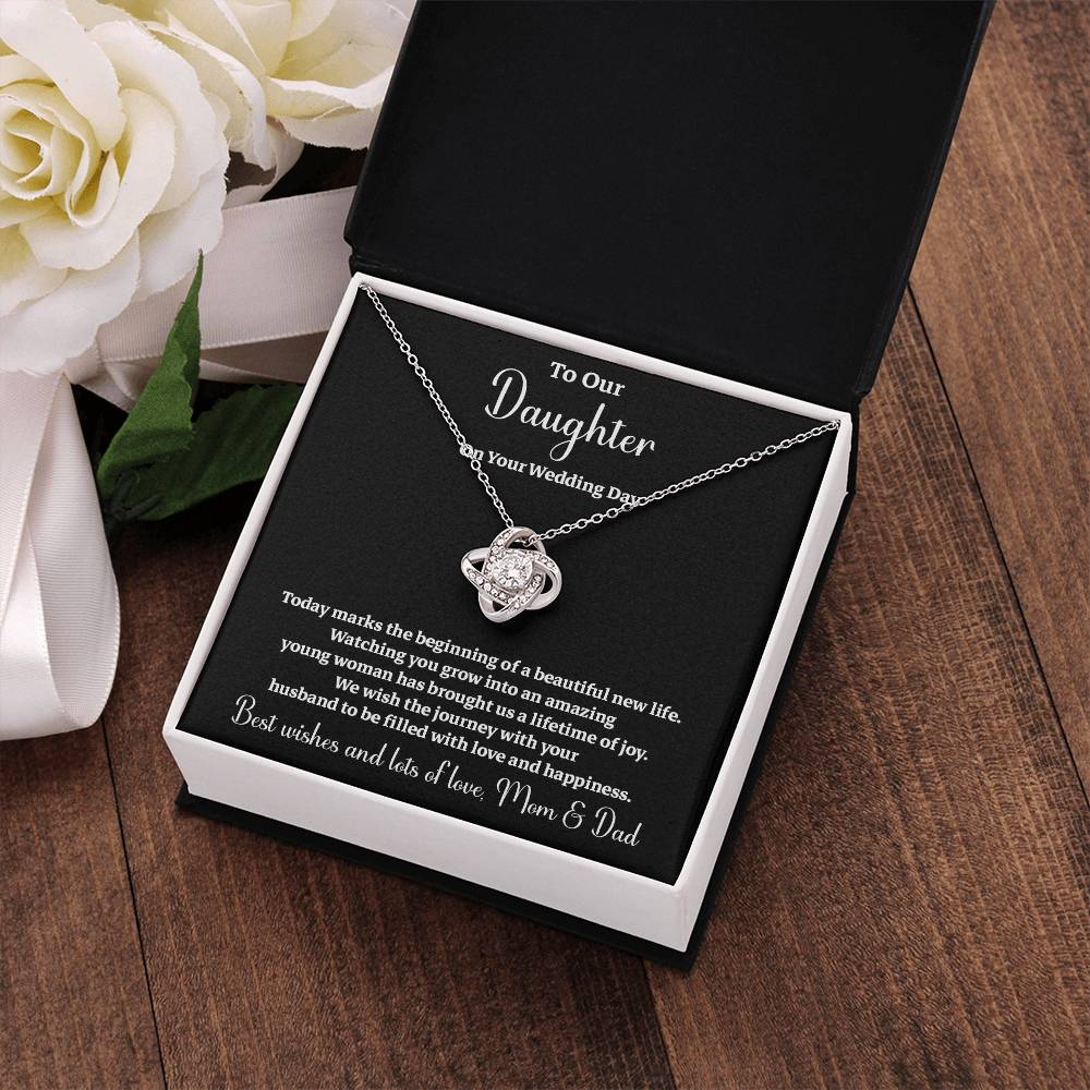 To Our Daughter On Your Wedding Day Heartfelt Wishes For A Beautiful New Life Gift From Your Mom And Dad Wedding Day Gift For Daughter New Life Celebration Jewelry Mother And Father Wedding Message Daughter's Wedding Day Jewelry Joyful Wedding Day Gift