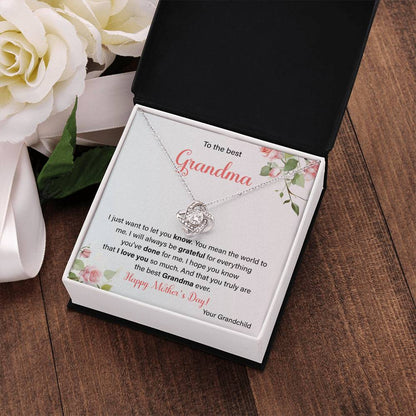 To The Best Grandma Grandmother Appreciation Necklace Love From Grandchild Gift Happy Mother’s Day For Her Sentimental Grandma Necklace Heartfelt Message For Old Lady Thank You Gift Gift For Special Person