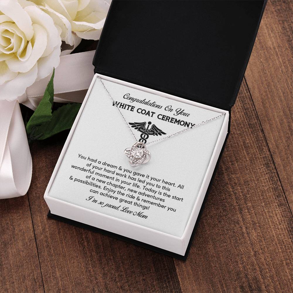 Congratulations On Your White Coat Ceremony Necklace White Coat Ceremony Necklace Gift Congratulations White Coat Ceremony Jewelry White Coat Graduation Necklace Gift New Adventures Necklace Gift  Proud Of You Mom Gift Necklace