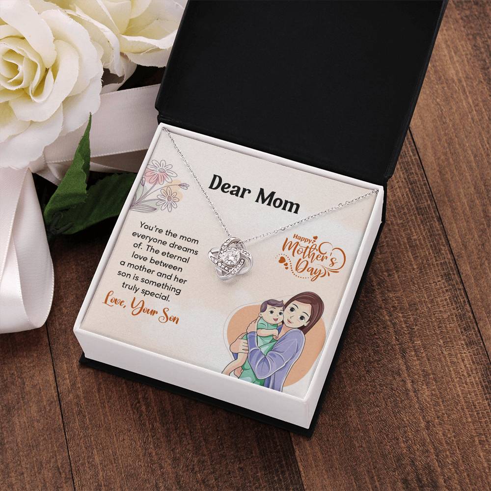 Dear Mom, Heartfelt Necklace For Love Loving Jewelry For Mother's Day Sentimental Necklace For Connection Loving Pendant For A Mother-son Bond Special Pendant Special Necklace Thoughtful Necklace For Love