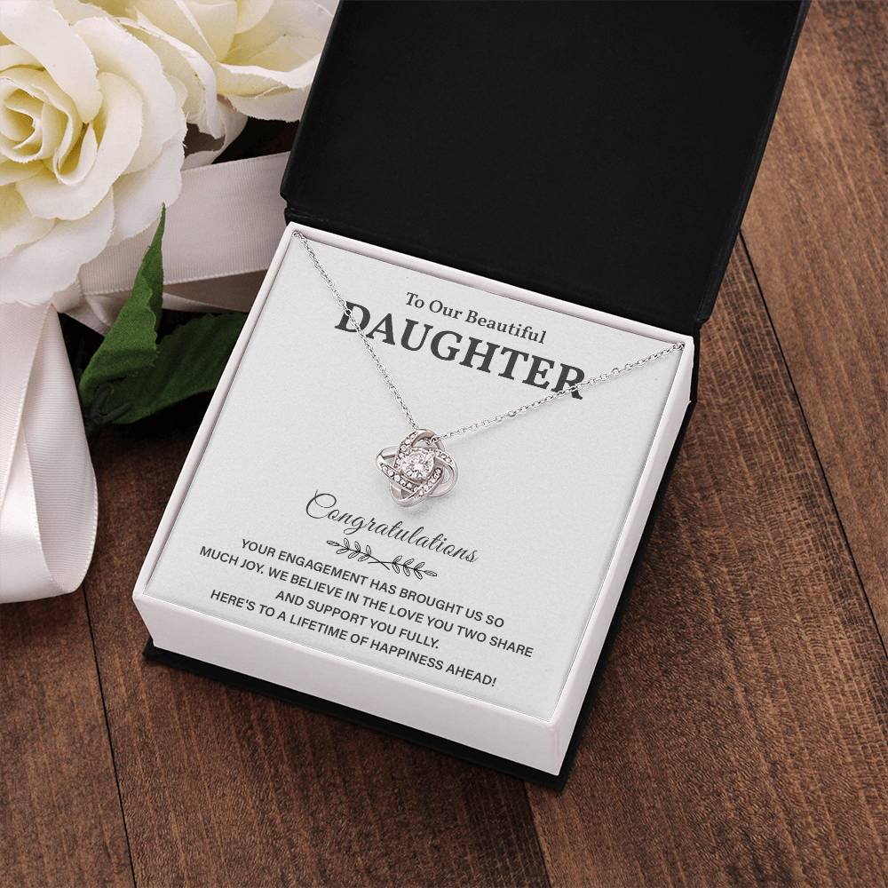 To Our Beautiful Daughter Engagement Necklace Gift Dad Sentimental Gift For Daughter’s Engagement Jewelry Gift For Daughter’s Engagement Daughter’s Special Day Necklace Meaningful Engagement Gift For Daughter Engagement Jewelry For Daughter