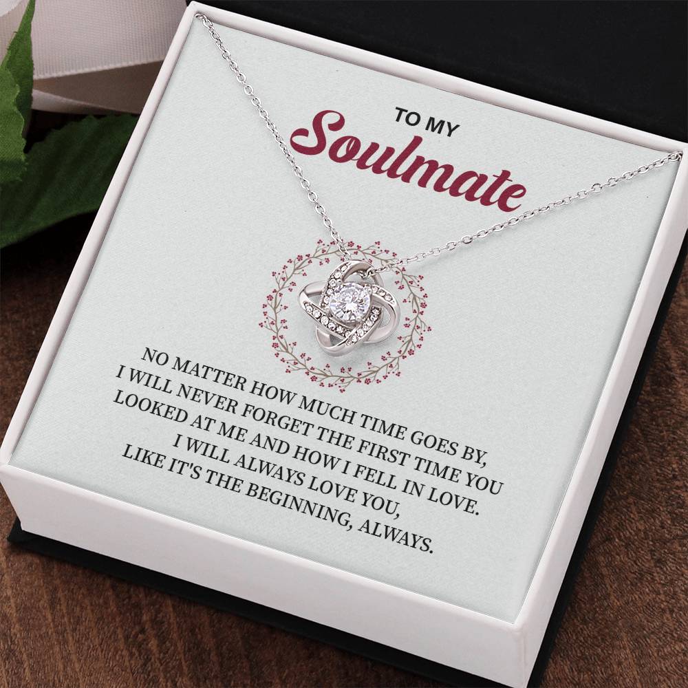 Soulmate Necklace Gift for Her – Love Knot Message Box