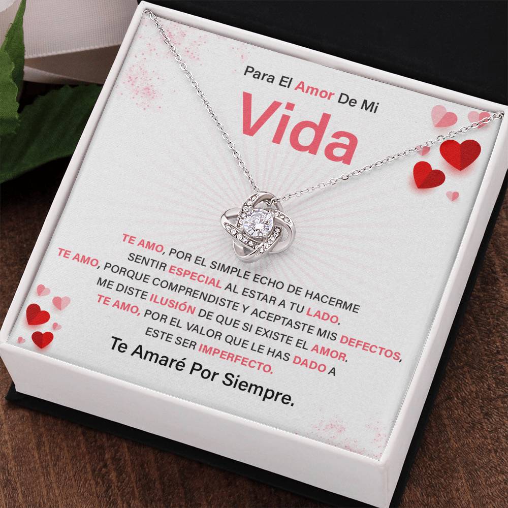 Love Knot Necklace for Soulmate with Spanish Card
