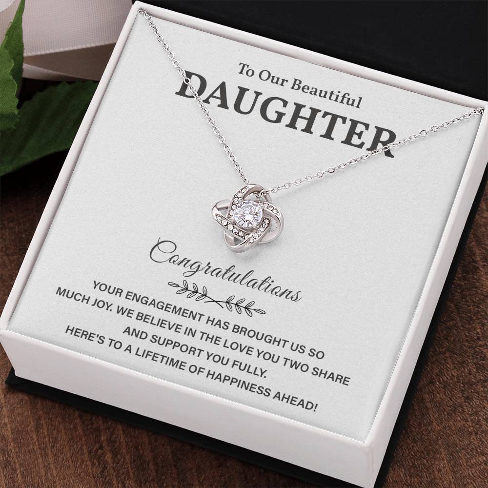 To Our Beautiful Daughter Engagement Necklace Gift Dad Sentimental Gift For Daughter’s Engagement Jewelry Gift For Daughter’s Engagement Daughter’s Special Day Necklace Meaningful Engagement Gift For Daughter Engagement Jewelry For Daughter