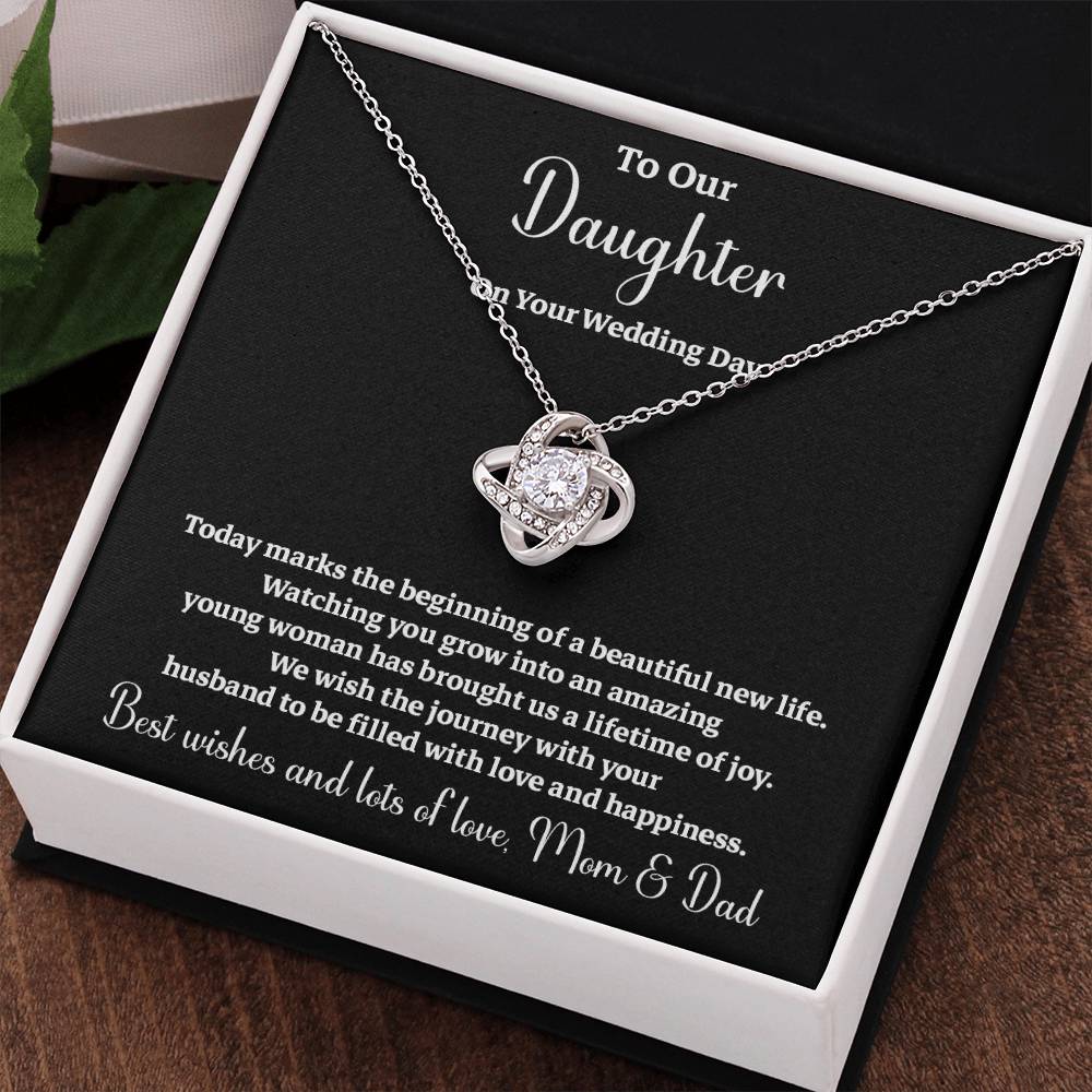 To Our Daughter On Your Wedding Day Heartfelt Wishes For A Beautiful New Life Gift From Your Mom And Dad Wedding Day Gift For Daughter New Life Celebration Jewelry Mother And Father Wedding Message Daughter's Wedding Day Jewelry Joyful Wedding Day Gift