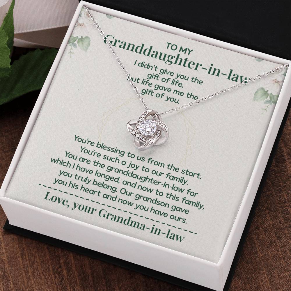 To My Granddaughter-in-law - Necklace Gift Family Is Made From Love, Not Genes Thank You For Making My Grandson Feel Complete Heartfelt Jewelry To Celebrate Our Family Bond Heartfelt Jewelry For Granddaughter-in-law Love And Family Necklace Gift
