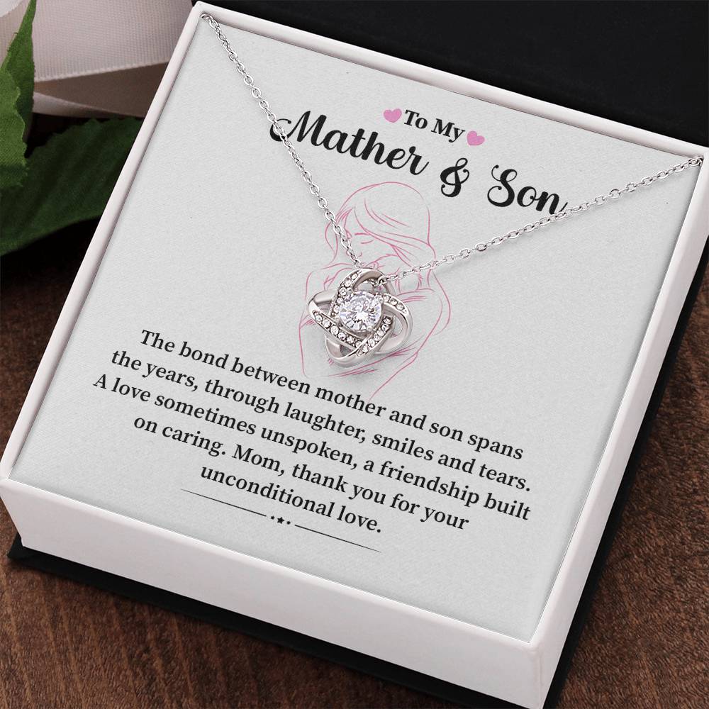 Mother and Son Necklace Gift – with Message Card