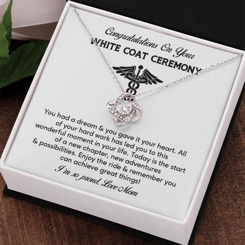 Congratulations On Your White Coat Ceremony Necklace White Coat Ceremony Necklace Gift Congratulations White Coat Ceremony Jewelry White Coat Graduation Necklace Gift New Adventures Necklace Gift  Proud Of You Mom Gift Necklace