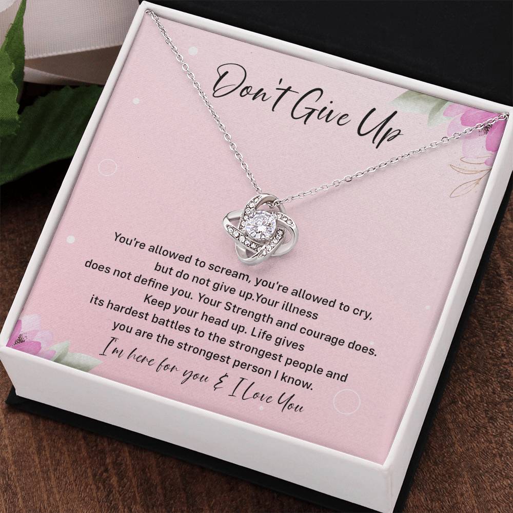 Don't Give Up Strength And Courage Necklace Don't Give Up Necklace Supportive Gift For Fighter You Are Strong Necklace Life's Battles Necklace Emotional Connection Necklace Love And Support Necklace Motivational Jewelry Breast Cancer Necklace For Soulmate