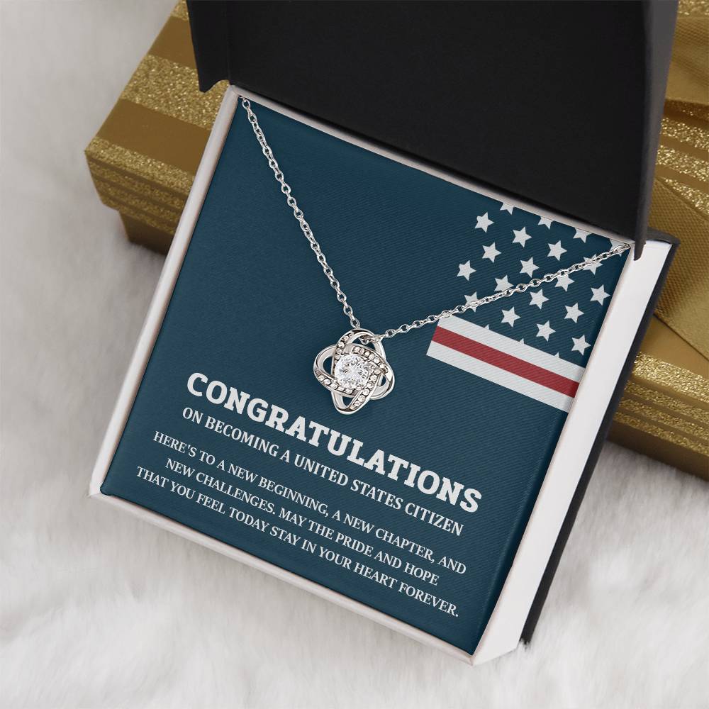 Congratulations Necklace For New U.s. Citizen Necklace For New U.s. Citizen Necklace For U.s. Citizenship Success Necklace For Official U.s. Citizen Jewelry For New U.s. Citizen Necklace With Message Of Hope Gift For American Patriot