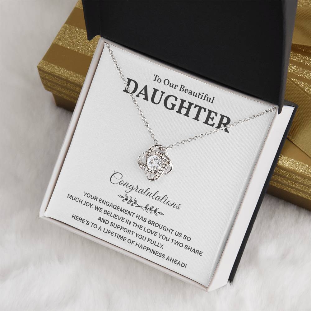 To Our Beautiful Daughter Engagement Necklace Gift Dad Sentimental Gift For Daughter’s Engagement Jewelry Gift For Daughter’s Engagement Daughter’s Special Day Necklace Meaningful Engagement Gift For Daughter Engagement Jewelry For Daughter