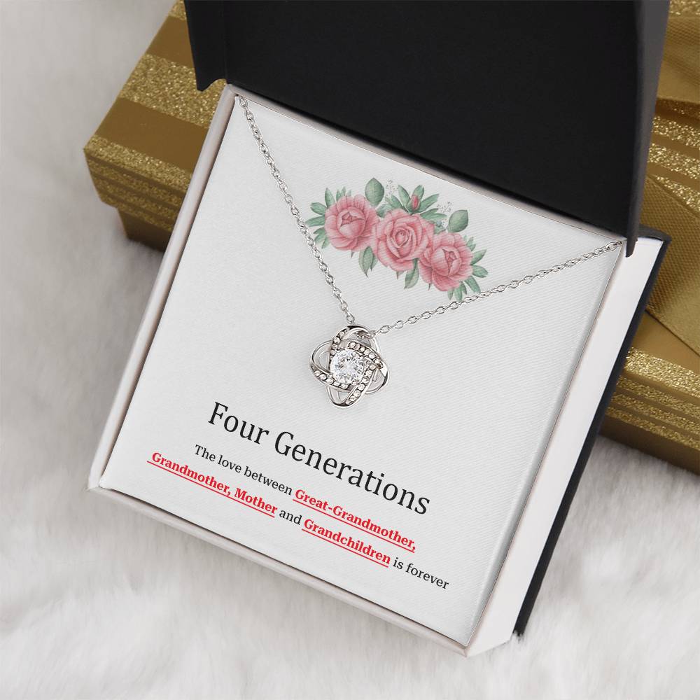 To Our Four Generations Four Generations Necklace Gift Great-grandmother Necklace Grandmother Necklace Mother Necklace Heartfelt Gift For Family Sentimental Jewelry For Generations Jewelry Gift For Great-grandmother Jewelry Gift For Mother