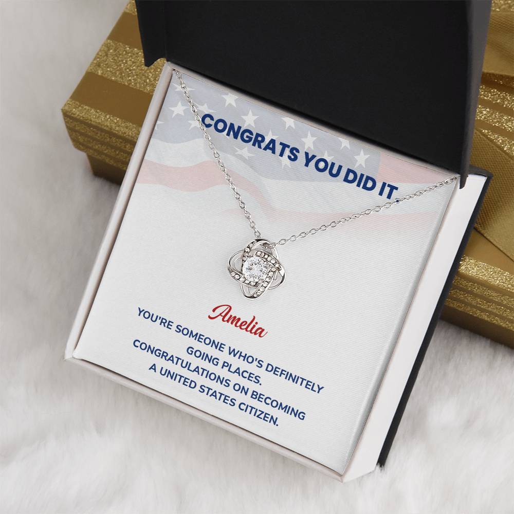 Congrats Necklace For New U.s. Citizen Amelia Necklace For New U.s. Citizen Proud U.s. Citizen Jewelry Necklace For Official U.s. Citizen Gift For U.s. Citizenship Celebration Necklace With Message For U.s. Citizen Necklace For Naturalization Ceremony