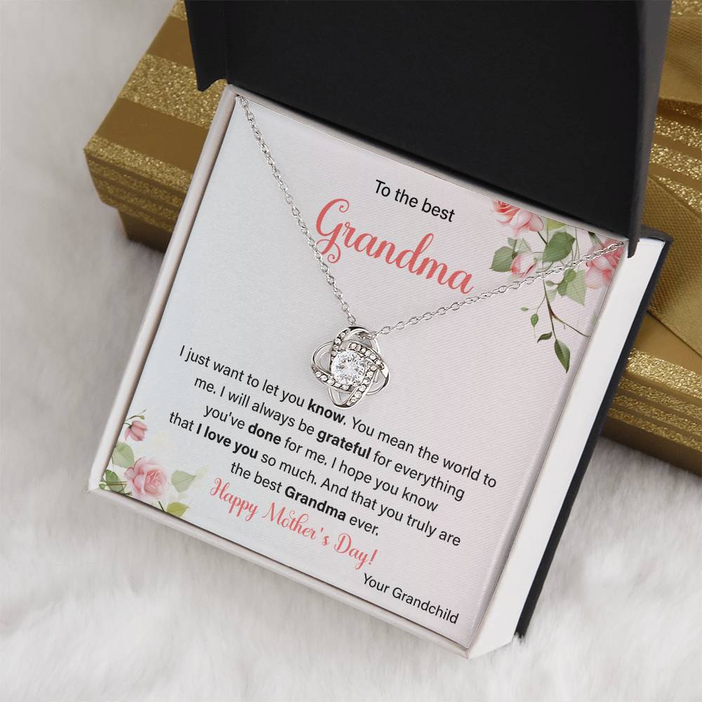 To The Best Grandma Grandmother Appreciation Necklace Love From Grandchild Gift Happy Mother’s Day For Her Sentimental Grandma Necklace Heartfelt Message For Old Lady Thank You Gift Gift For Special Person