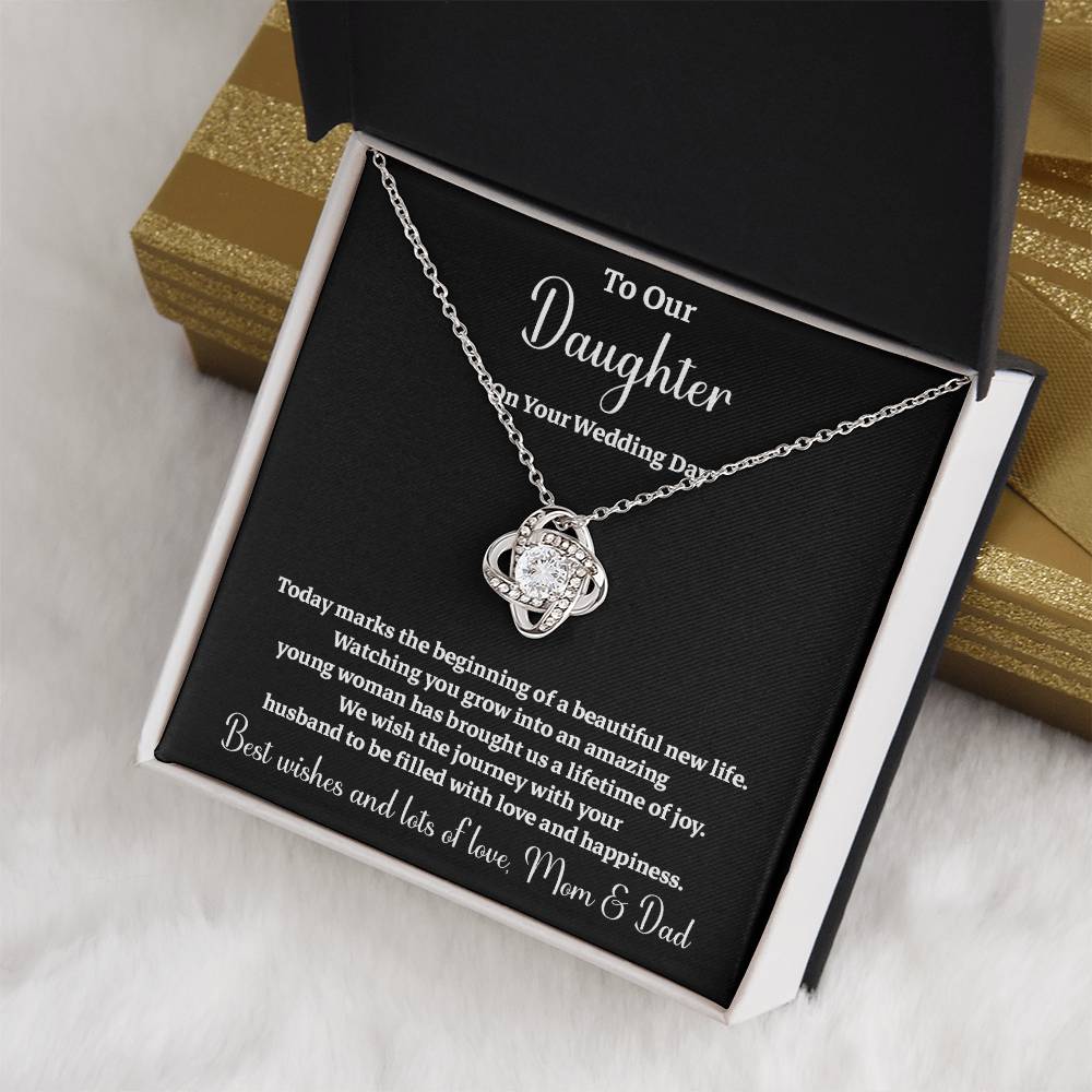 To Our Daughter On Your Wedding Day Heartfelt Wishes For A Beautiful New Life Gift From Your Mom And Dad Wedding Day Gift For Daughter New Life Celebration Jewelry Mother And Father Wedding Message Daughter's Wedding Day Jewelry Joyful Wedding Day Gift