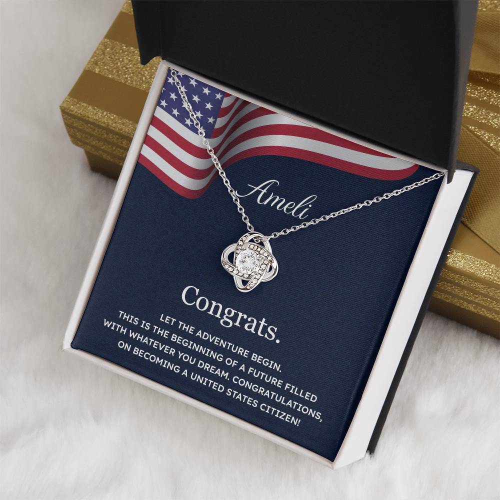 Congrats Necklace For New U.s. Citizen Ameli Necklace For New U.s. Citizen Gift For Citizenship Celebration Necklace With Citizenship Message Necklace For New U.s. Citizen Ameli Gift For Becoming A U.s. Citizen Proud U.s. Citizen Jewelry