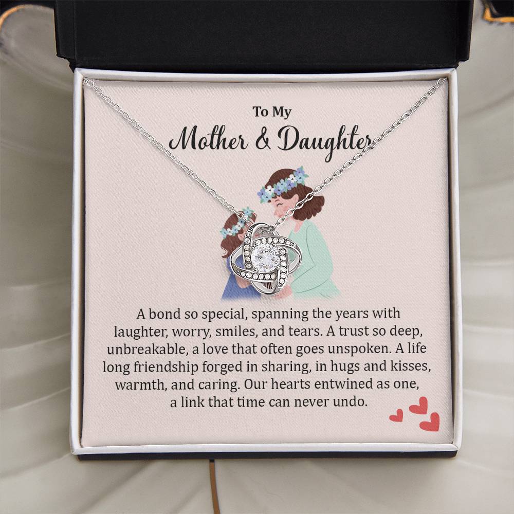 Mother & Daughter Gift Necklace with Meaningful Card