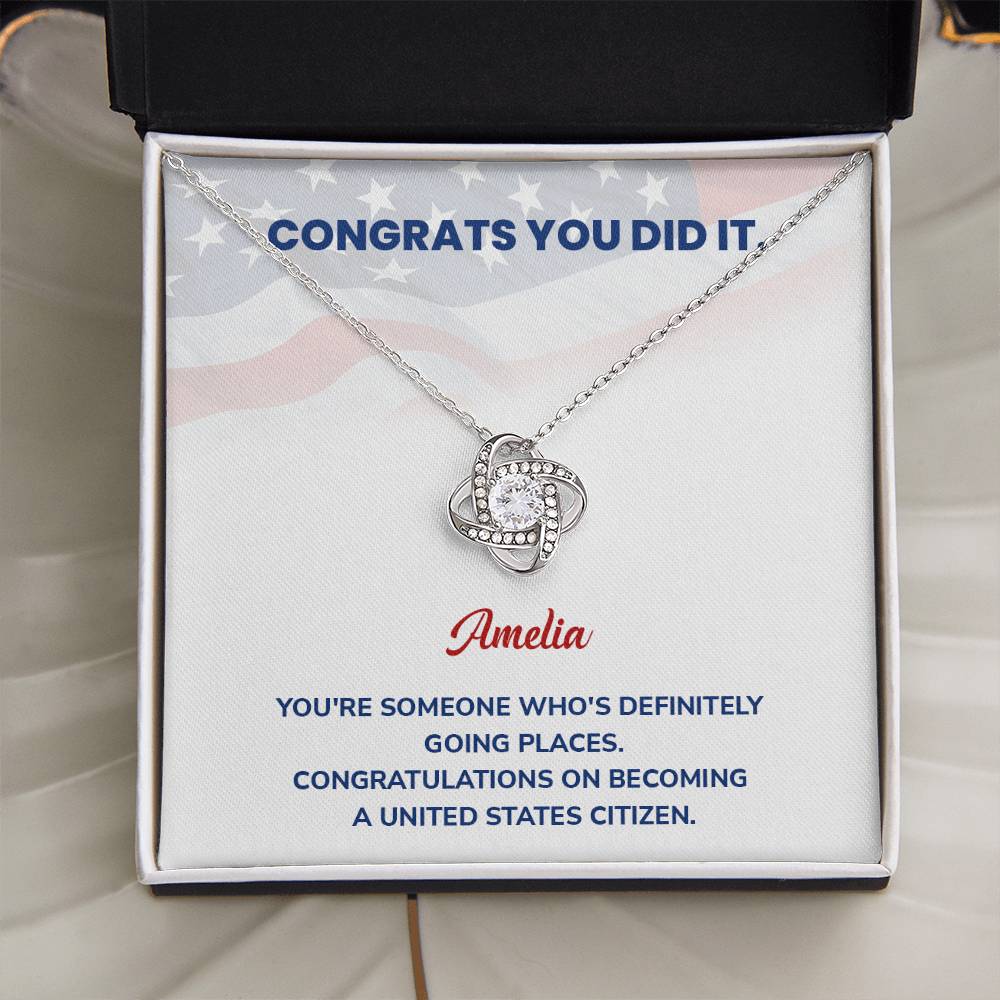 Congrats Necklace For New U.s. Citizen Amelia Necklace For New U.s. Citizen Proud U.s. Citizen Jewelry Necklace For Official U.s. Citizen Gift For U.s. Citizenship Celebration Necklace With Message For U.s. Citizen Necklace For Naturalization Ceremony