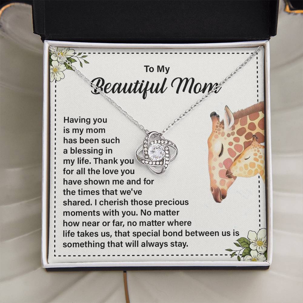Daughter to Mom Necklace Gift with Message Card
