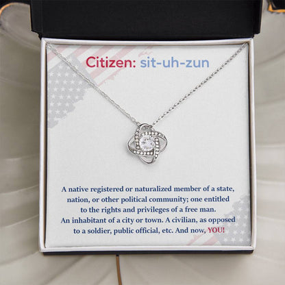 Citizen Necklace Citizen Necklace For New U.s. Citizen Gift For New American Citizen Necklace For Official U.s. Citizen Celebrate Your Freedom Necklace Necklace For U.s. Citizenship Journey Necklace With U.s. Citizen Message Gift For U.s. Citizenship