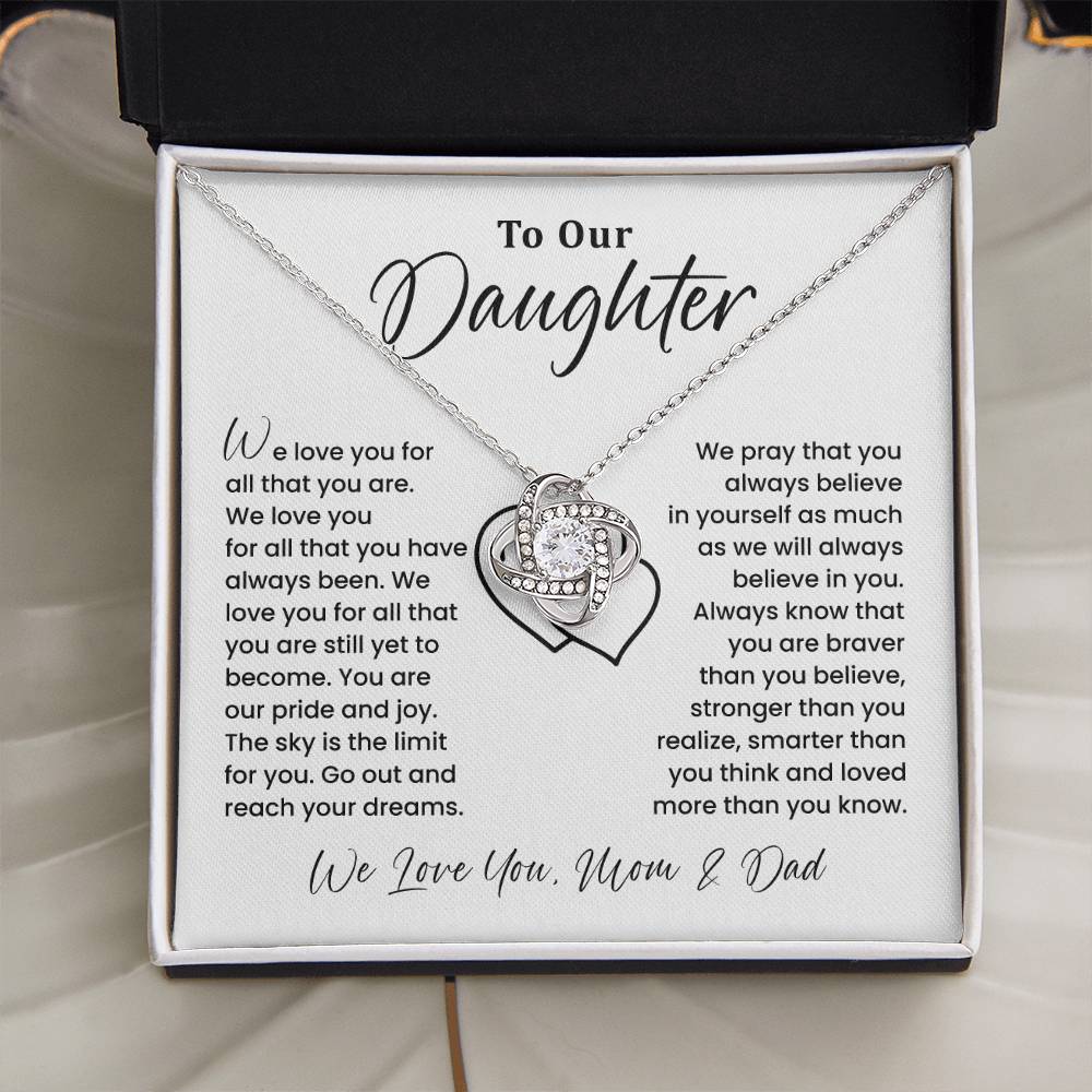 To Our Daughter Heartfelt Jewelry For Daughter Gift From Your Mom And Dad Proud Parent Gift Caring Gift For Daughter Supportive Necklace For Daughter Believe In Yourself Jewelry Daughter's Dreams Jewelry Unique Gift For Daughter Special Bond Necklace